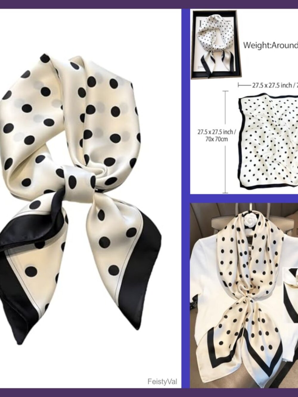 Silk Satin Head Scarf Lightweight Neck Hair Bandana Handbag Accessory